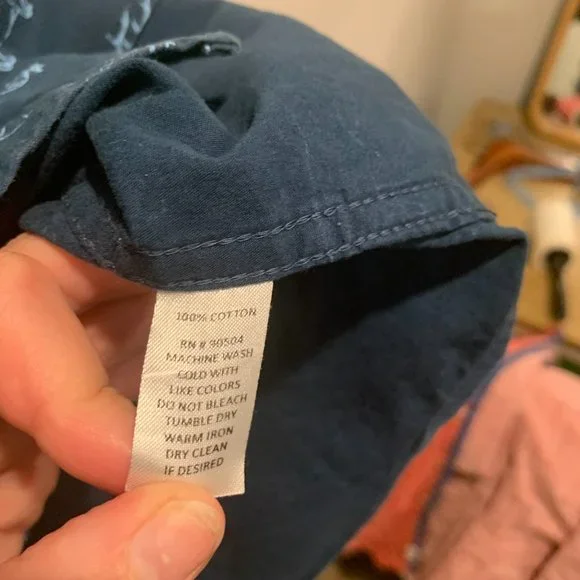 VSTR Premium Blue Animal Print Long Sleeve Button Up shirt XXL - Picture 3 of 4